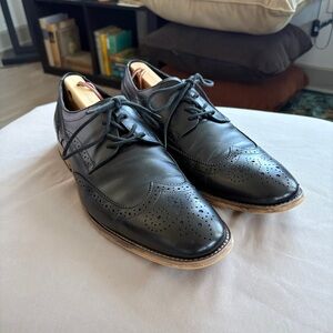 Stacy Adams‎ Black Leather Wingtip Oxfords Size 11